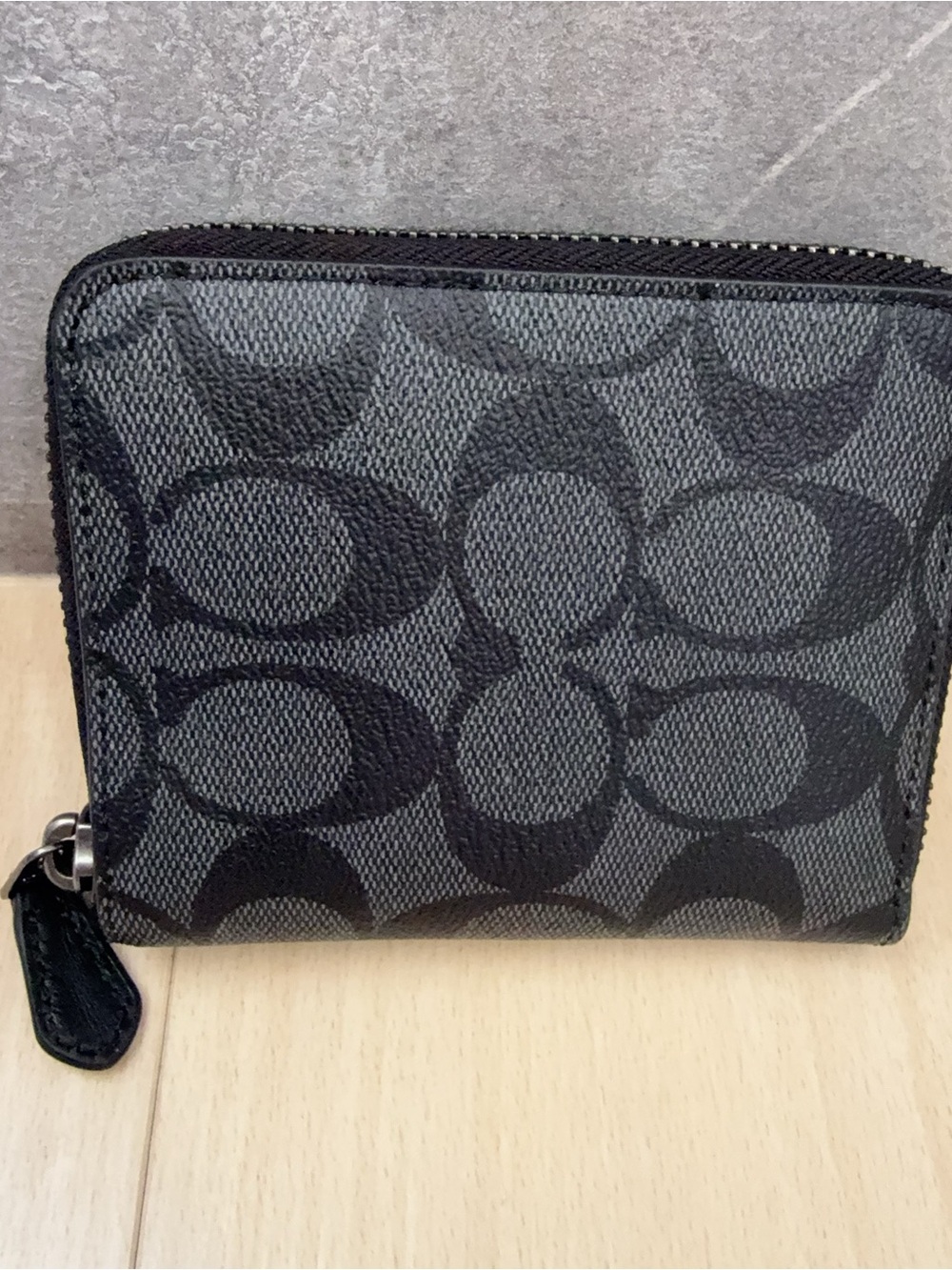 (NWT)Coach MEDIUM ZIP AROUND WALLET IN SIGNATURE CANVAS 91290